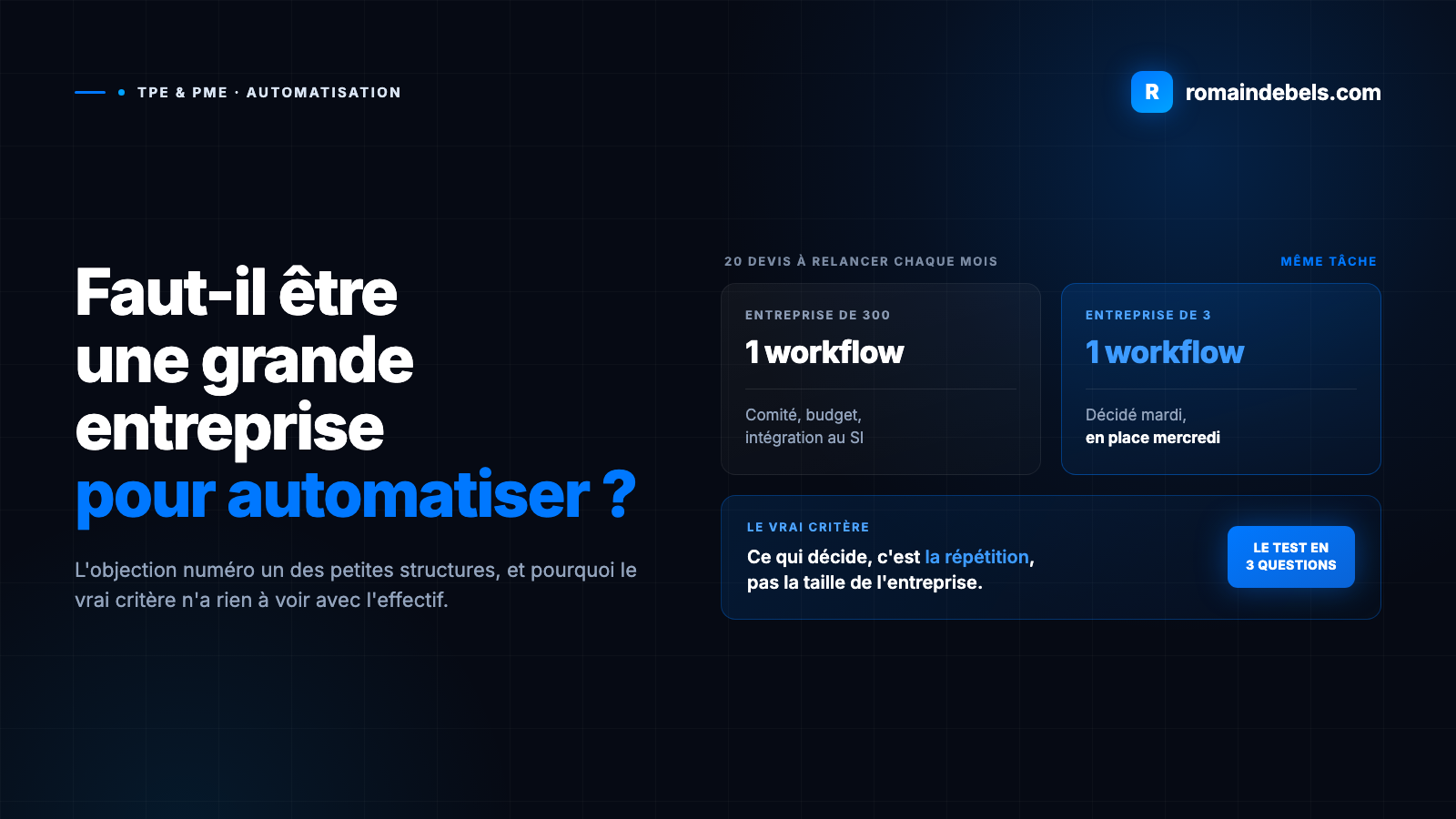 Faut-il être une grande entreprise pour automatiser ?